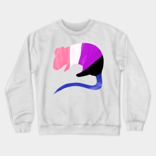 Genderfluid Pride Rat Crewneck Sweatshirt